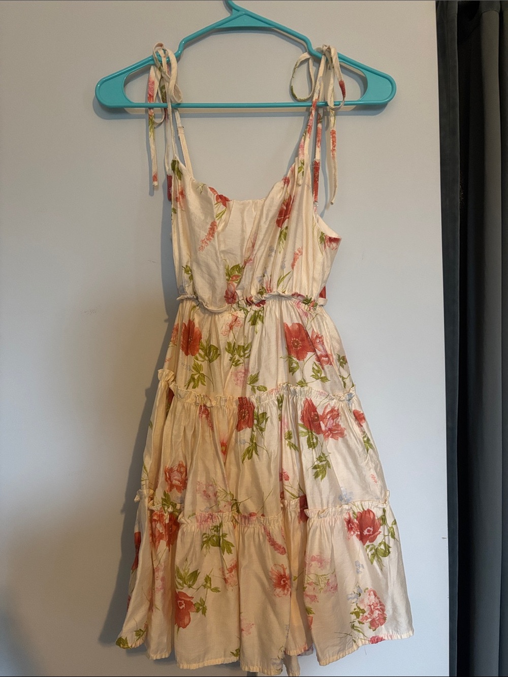 Floral Cream Flowy Mini Dress
